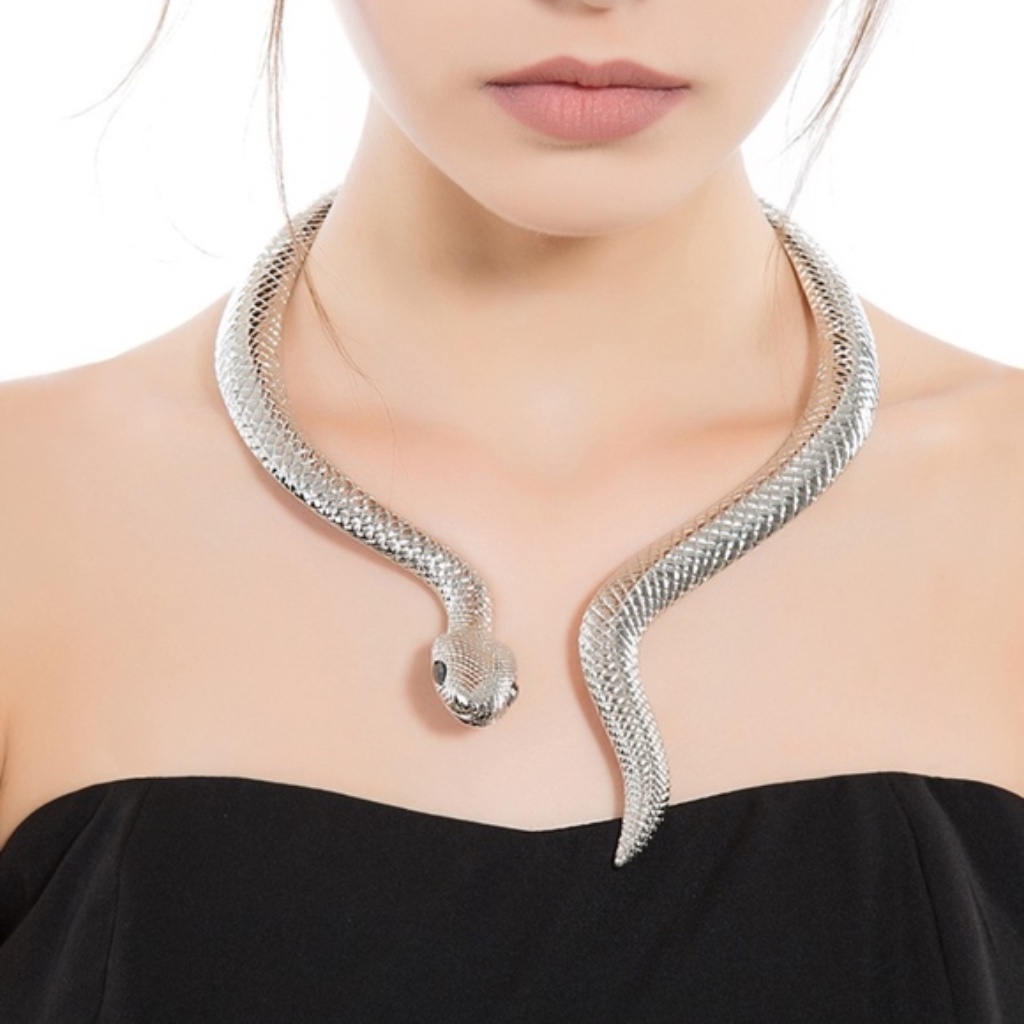 Snake Crystal Eyes Choker Snake Necklace